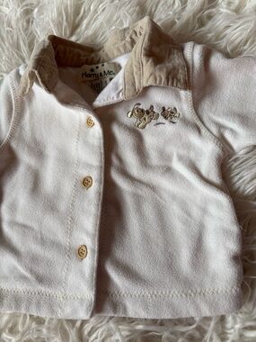 Vintage Harry & Me Ivory Fleece Baby Jacket 3–6 Months Button Front EUC